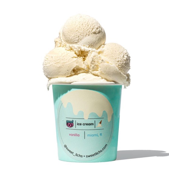 A pint of vanilla ice cream